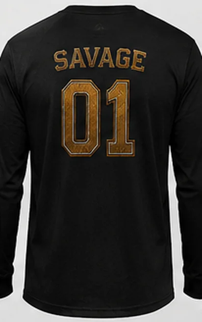 Camisa preta da linha Caveira Cowboy com Savage 01 dourado nas costas